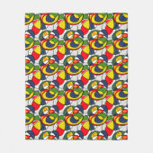Rood Geel Blauw Groen Strandbal Fleece Deken (Voorkant)
