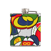 Rood Geel Blauw Groen Strandbal Heupfles (Achterkant)