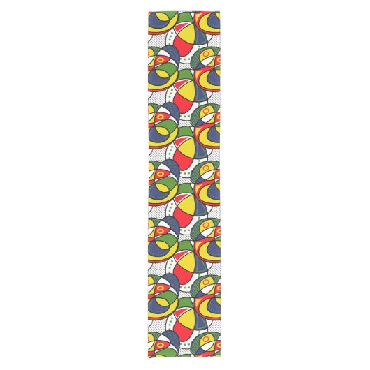 Rood Geel Blauw Groen Strandbal Korte Tafelloper (Voorkant)