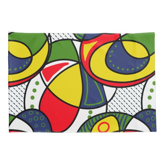 Rood Geel Blauw Groen Strandbal Kussensloop (Achterkant-Rechts)