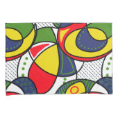 Rood Geel Blauw Groen Strandbal Kussensloop (Voorkant-Rechts)