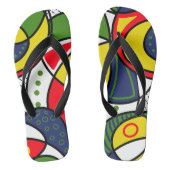 Rood Geel Blauw Groen Strandbal Teenslippers (Voetbed)