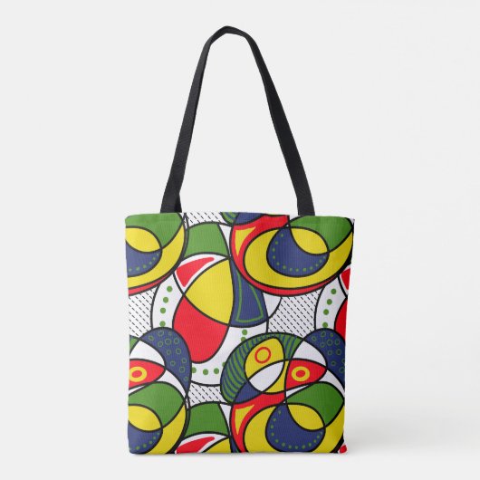 Rood Geel Blauw Groen Strandbal Tote Bag (Achterkant)