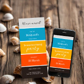 Rood Geel Blauw Huis Warming Party Uitnodiging