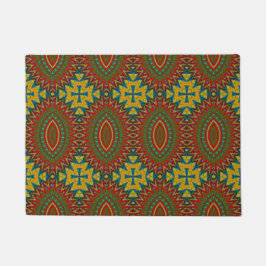 Rood Geel Blauw Kleurrijk Hippie Boho Uniek Tribal Deurmat