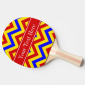 Rood, geel, blauw LG Chevron Red Name Monogram Tafeltennisbatje (Zijkant)