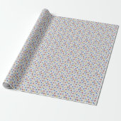Rood Geel Blauw Nummer Zwart Wit Cadeaupapier (Uitgerold)