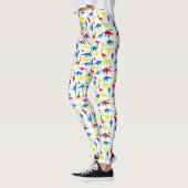 Rood geel blauw patroon dinosaurussen leggings (Links)