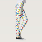 Rood geel blauw patroon dinosaurussen leggings (Rechts)