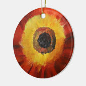 Rood Geel Bloem Art Circle Ornament (Links)