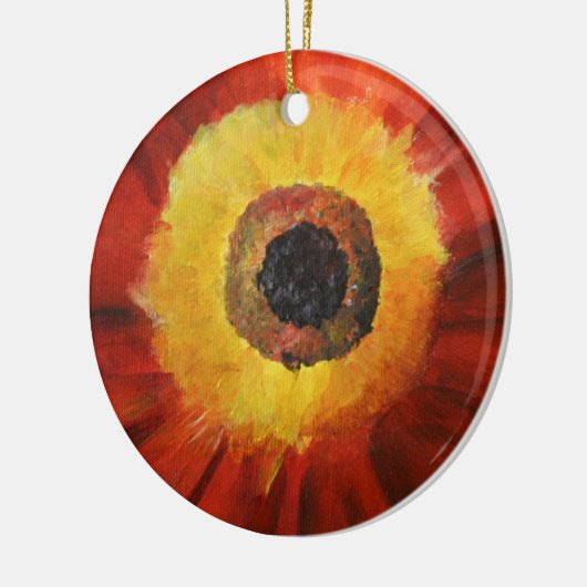 Rood Geel Bloem Art Circle Ornament (Links)