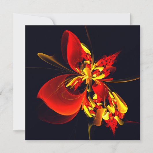 Rood Geel Bloemen Modern Abstract Kunstpatroon #10 (Voorkant)