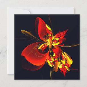 Rood Geel Bloemen Modern Abstract Kunstpatroon #10