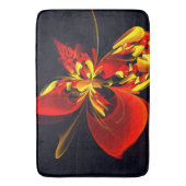 Rood Geel Bloemen Modern Abstract Kunstpatroon #10 Badmat (Voorkant Verticaal)