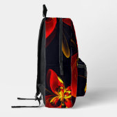 Rood Geel Bloemen Modern Abstract Kunstpatroon #10 Bedrukte Rugzak (Links)
