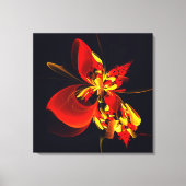 Rood Geel Bloemen Modern Abstract Kunstpatroon #10 Canvas Afdruk (Voorkant)