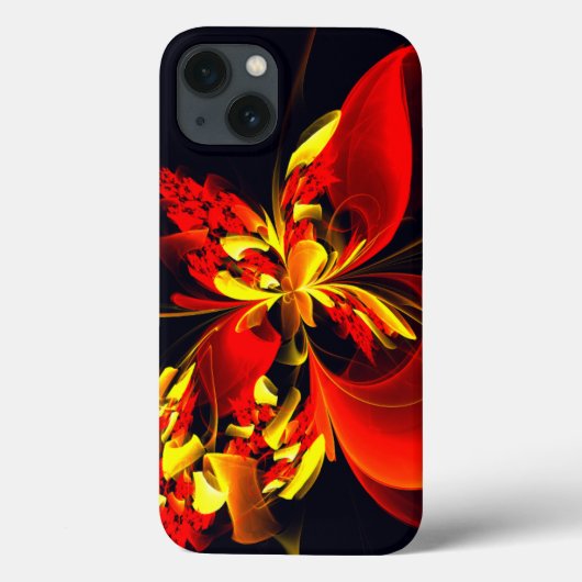 Rood Geel Bloemen Modern Abstract Kunstpatroon #10 Case-Mate iPhone Case (Achterkant)