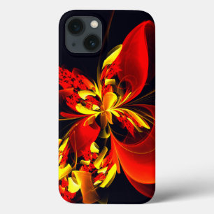Rood Geel Bloemen Modern Abstract Kunstpatroon #10 Case-Mate iPhone Case