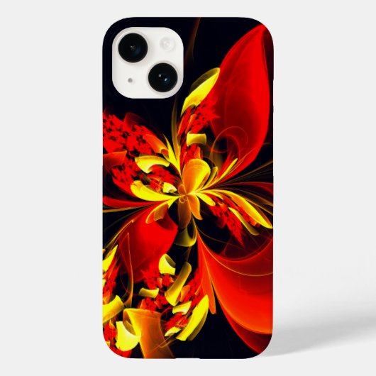 Rood Geel Bloemen Modern Abstract Kunstpatroon #10 Case-Mate iPhone Case (Achterkant)