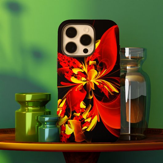 Rood Geel Bloemen Modern Abstract Kunstpatroon #10 Case-Mate iPhone Case