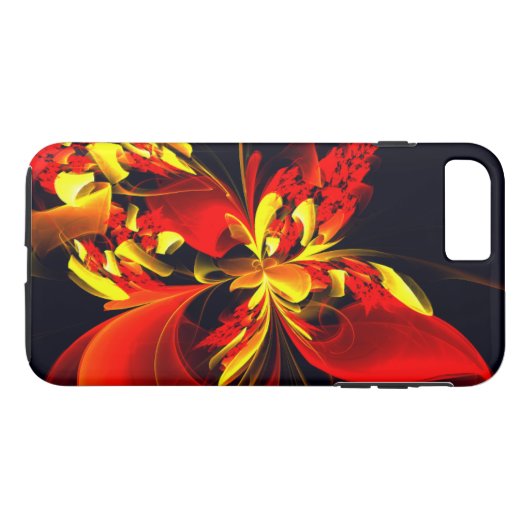 Rood Geel Bloemen Modern Abstract Kunstpatroon #10 Case-Mate iPhone Case (Achterkant (Horizontaal))
