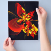 Rood Geel Bloemen Modern Abstract Kunstpatroon #10 Flyer (Hand)