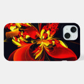 Rood Geel Bloemen Modern Abstract Kunstpatroon #10 iPhone Hoesje (Achterkant horizontaal)