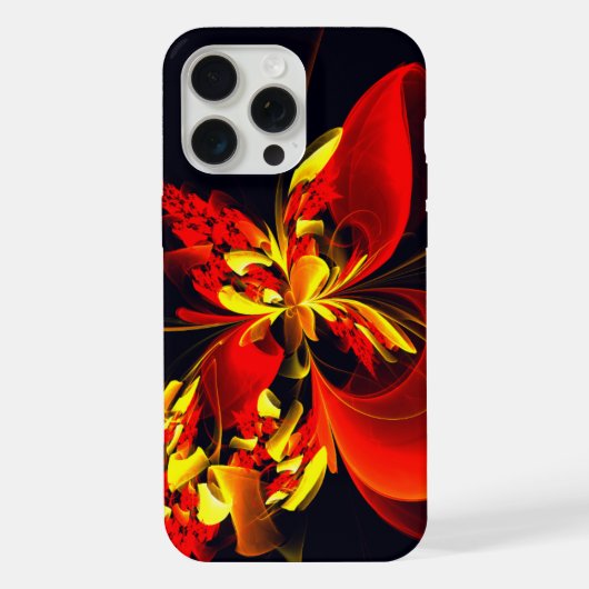 Rood Geel Bloemen Modern Abstract Kunstpatroon #10 iPhone Hoesje (Achterkant)