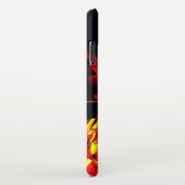 Rood Geel Bloemen Modern Abstract Kunstpatroon #10 iPhone Hoesje (Rechterkant)