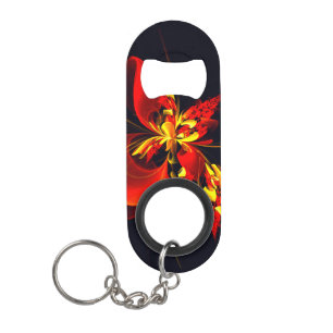 Rood Geel Bloemen Modern Abstract Kunstpatroon #10 Mini Flessenopener