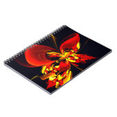 Rood Geel Bloemen Modern Abstract Kunstpatroon #10 Notitieboek (Linkerzijde)
