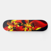 Rood Geel Bloemen Modern Abstract Kunstpatroon #10 Persoonlijk Skateboard (Horizontaal)
