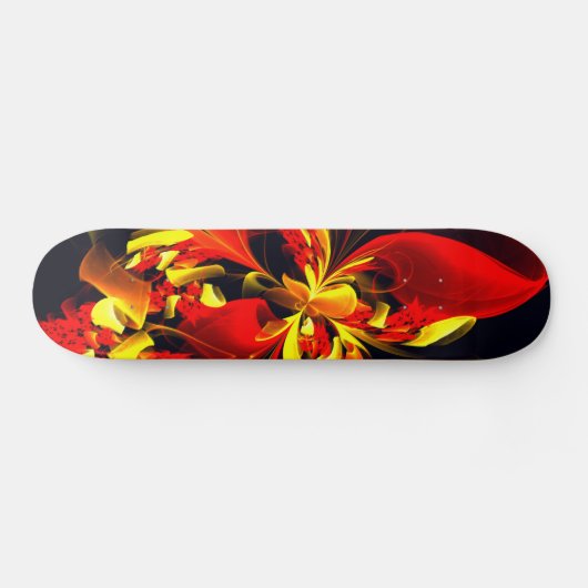 Rood Geel Bloemen Modern Abstract Kunstpatroon #10 Persoonlijk Skateboard (Horizontaal)
