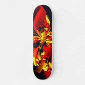 Rood Geel Bloemen Modern Abstract Kunstpatroon #10 Persoonlijk Skateboard (Voorkant)