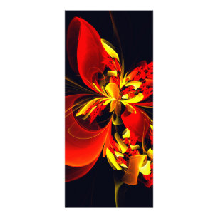 Rood Geel Bloemen Modern Abstract Kunstpatroon #10 Reclamekaart