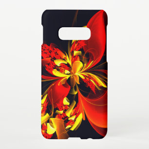Rood Geel Bloemen Modern Abstract Kunstpatroon #10 Samsung Galaxy S10E Hoesje