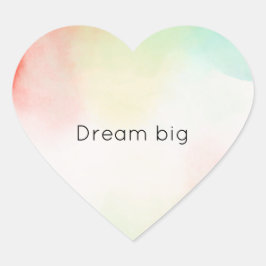 Rood Geel Blush Tie Dye Hart Sticker