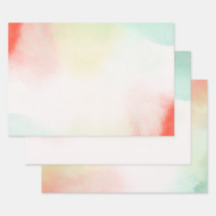 Rood Geel Blush Tie Dye Inpakpapier Vel