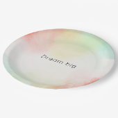 Rood Geel Blush Tie Dye Papieren Bordje (Gekanteld)