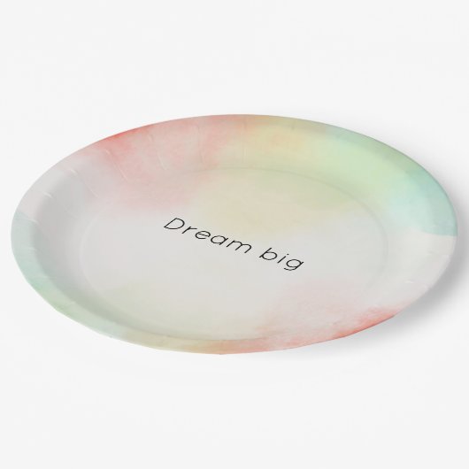 Rood Geel Blush Tie Dye Papieren Bordje (Gekanteld)