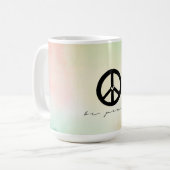 Rood Geel Blush Tie Dye Peace Koffiemok (Voorkant links)