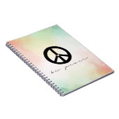 Rood Geel Blush Tie Dye Peace Notitieboek (Rechterzijde)