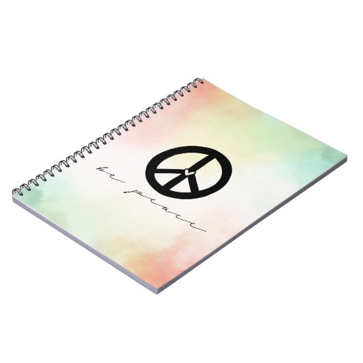 Rood Geel Blush Tie Dye Peace Notitieboek (Linkerzijde)