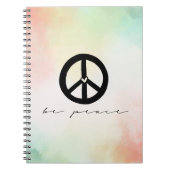 Rood Geel Blush Tie Dye Peace Notitieboek (Voorkant)