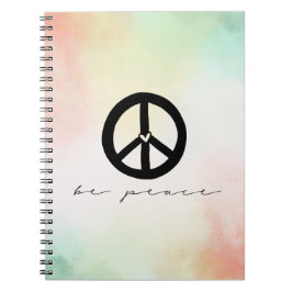 Rood Geel Blush Tie Dye Peace Notitieboek