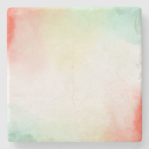 Rood Geel Blush Tie Dye Stenen Onderzetter