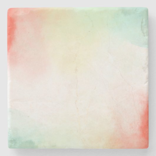 Rood Geel Blush Tie Dye Stenen Onderzetter (Voorkant)