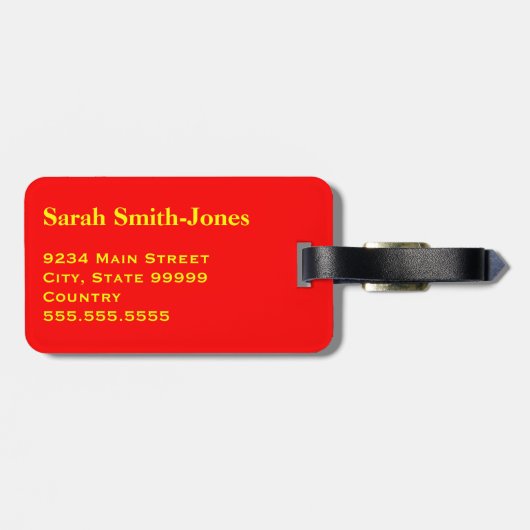 Rood geel breekbaar handvat met zorg Dank u Bagagelabel (Achterkant horizontaal)