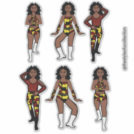 Rood Geel Camo Zilver Danser #1 Sticker