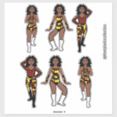 Rood Geel Camo Zilver Danser #1 Sticker (Vel)